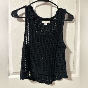 Aeropostale Women's Black Crochet Tank Top